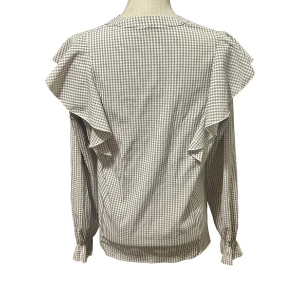 Apple Boulevard Ruffle Button-Up Top Size Large - Picture 2 of 5